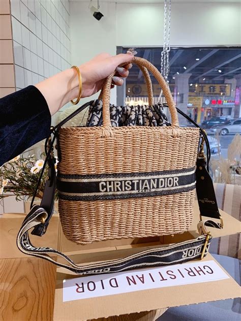 baslet dior|dior wicker basket bag.